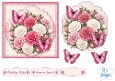 Pink & White Carnations with Butterflies Card Front & Sentiments