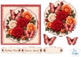 Red, Orange & Cream Roses with Butterflies Card Front & Sentiments