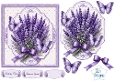 Lavender Bouquets & Purple Butterflies Card Front with Sentiments