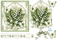 Lily‑of‑the‑Valley Bouquets & Green Butterflies Card Front with Sentiments