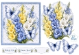 Blue, Yellow & White Gladiolus with Butterflies Card Front & Sentiments