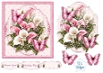 Pink & White Calla Lilies with Butterflies Card Front & Sentiments