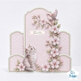Kitten & Little Bird Among Blossoms Wishing You a Beautiful Day Card Front