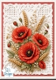 Elegant Red Poppies & Golden Wheat 3D Floral Topper