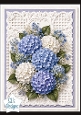 Blue Hydrangea Bouquet & Lace 3D Floral Topper