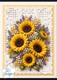 Bright Sunflower Bouquet & Lace 3D Floral Topper