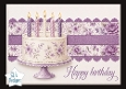 Purple Floral Birthday Cake Card Topper with Candles