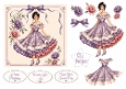 Elegant Vintage Lavender Floral Lady – Card Front & Toppers Set
