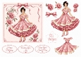 Elegant Vintage Pink Floral Lady – Card Front & Toppers Set