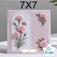 Elegant 7x7 Pink Carnation Card Front – For You Floral Design