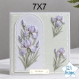 Elegant 7x7 Purple Iris Card Front – Best Wishes Floral Design
