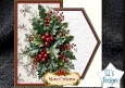 Traditional Holly Christmas Card Topper with Red and Green Accents