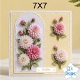 Elegant 7x7 Pink & White Floral Card Front – Best Wishes Design