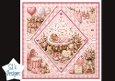 Baby Girl Newborn Card Topper with Cradle and Cute Pink Elements