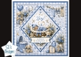Baby Boy Newborn Card Topper with Cradle and Soft Blue Nursery Elements