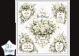 Elegant White & Green Floral Birthday Topper – Embossed Card Front