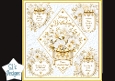 Elegant White & Gold Floral Birthday Topper – Embossed Card Front