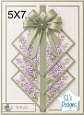 Elegant 5x7 Lilac Floral Diamond Panel Card Front – With Love