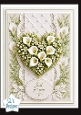 White Calla Lily Heart Topper – Elegant Embossed Card Front