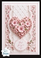Pink Cherry Blossom Heart Topper – Elegant Embossed Card Front