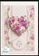 Pink & Purple Floral Heart Topper – Elegant Embossed Card Front