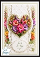 Multicolor Floral Heart Topper – Elegant Embossed Card Front