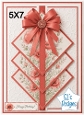 Elegant 5x7 Coral Floral Diamond Panel Card Front – Happy Birthday