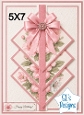 Elegant 5x7 Pink Floral Diamond Panel Card Front – Happy Birthday