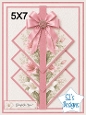 Elegant 5x7 Pink Lily Diamond Panel Card Front – Grateful for You