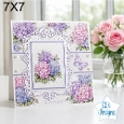 Hydrangea Floral Card Topper – Elegant 7x7 Lace Frame Design