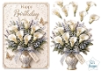 Calla Lily Floral Vase Happy Birthday Card Topper