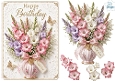 Gladiolus Floral Vase Happy Birthday Card Topper