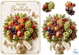 Fruit Bouquet Vase Happy Birthday Card Topper