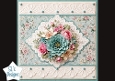Teal Bloom & Pink Roses Lace Card Topper