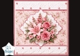 Pink Roses & Lace Floral Card Topper