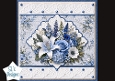 Blue & White Roses Lace Floral Card Topper