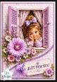 Lavender Window & Cute Girl Just For You Card Topper