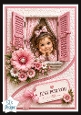 Pink Window & Cute Girl Just For You Card Topper