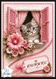 Pink Window Kitten Just For You Card Topper