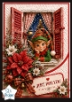 Christmas Elf in Festive Window Just For You Card Topper