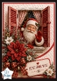 Santa in Festive Window Just For You Christmas Card Topper