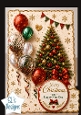 Festive Christmas Tree with Balloons Merry Christmas & Happy New Year Topper