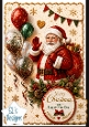 Santa Claus with Festive Balloons Merry Christmas & Happy New Year Topper