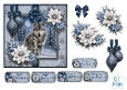 Winter Wolves Card Topper – Elegant Blue & Silver Christmas Design