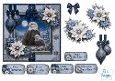 Winter Eagles Card Topper – Elegant Blue & Silver Holiday Design