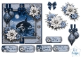 Winter Orcas Card Topper – Elegant Blue & Silver Holiday Design
