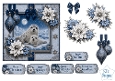 Winter Seals Card Topper – Elegant Blue & Silver Holiday Design