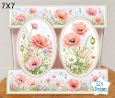 Elegant 7x7 Floral Poppy & Daisy Card Topper for Crafts