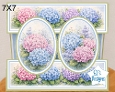Elegant 7x7 Hydrangea Floral Card Topper for Handmade Crafts