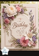 Elegant Pastel Floral Birthday Topper with Gold Script